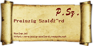 Preiszig Szalárd névjegykártya